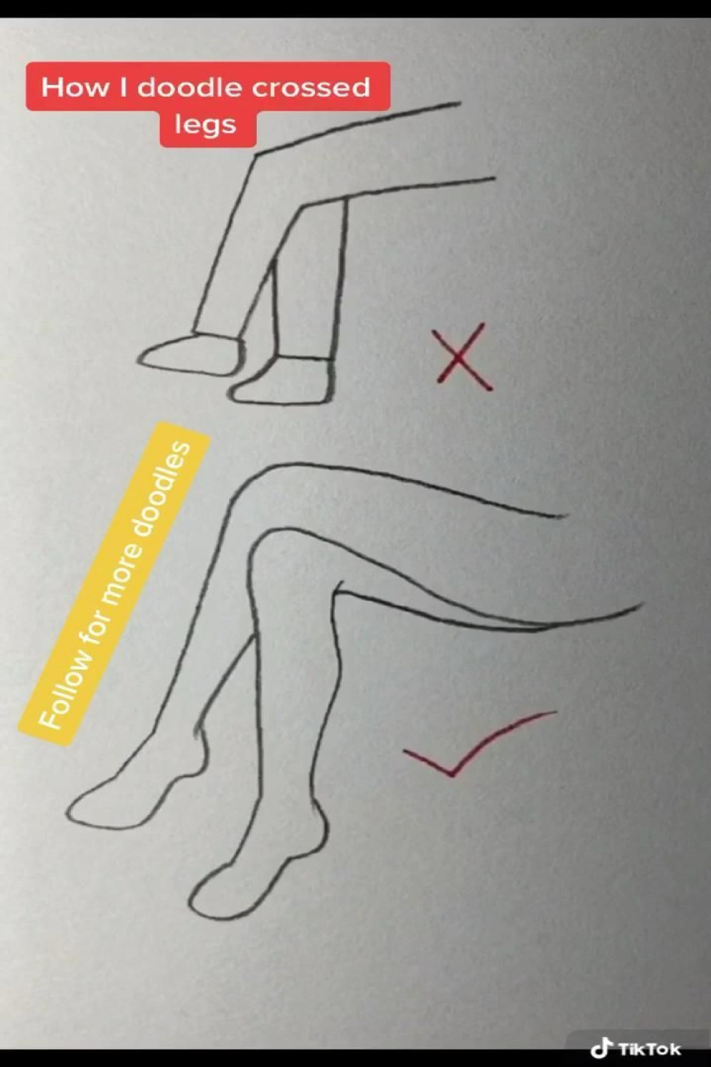 Cross Leg Doodle in   Drawing techniques, Art drawings