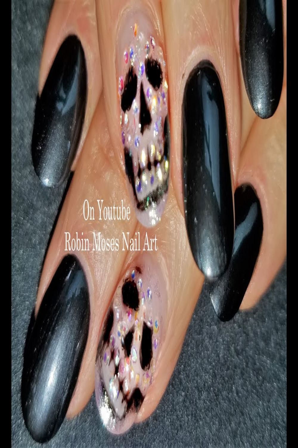 Crystal Skull Nail! DIY Easy and Elegant Halloween Art Design Tutorial