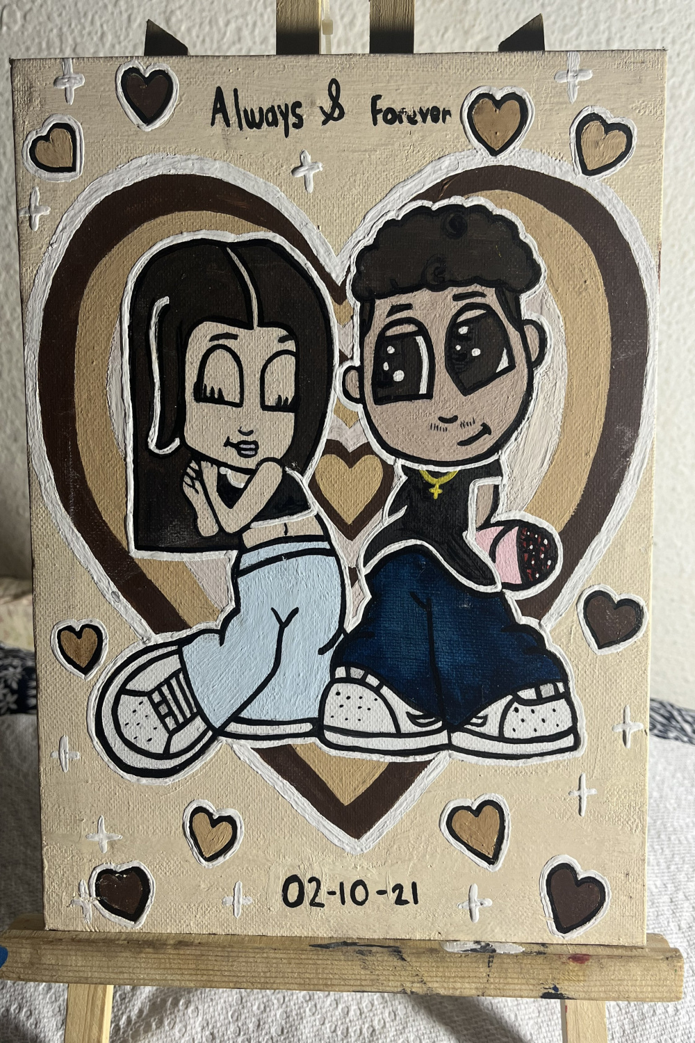Custom Cute couples painting *THEMED* chicano painting