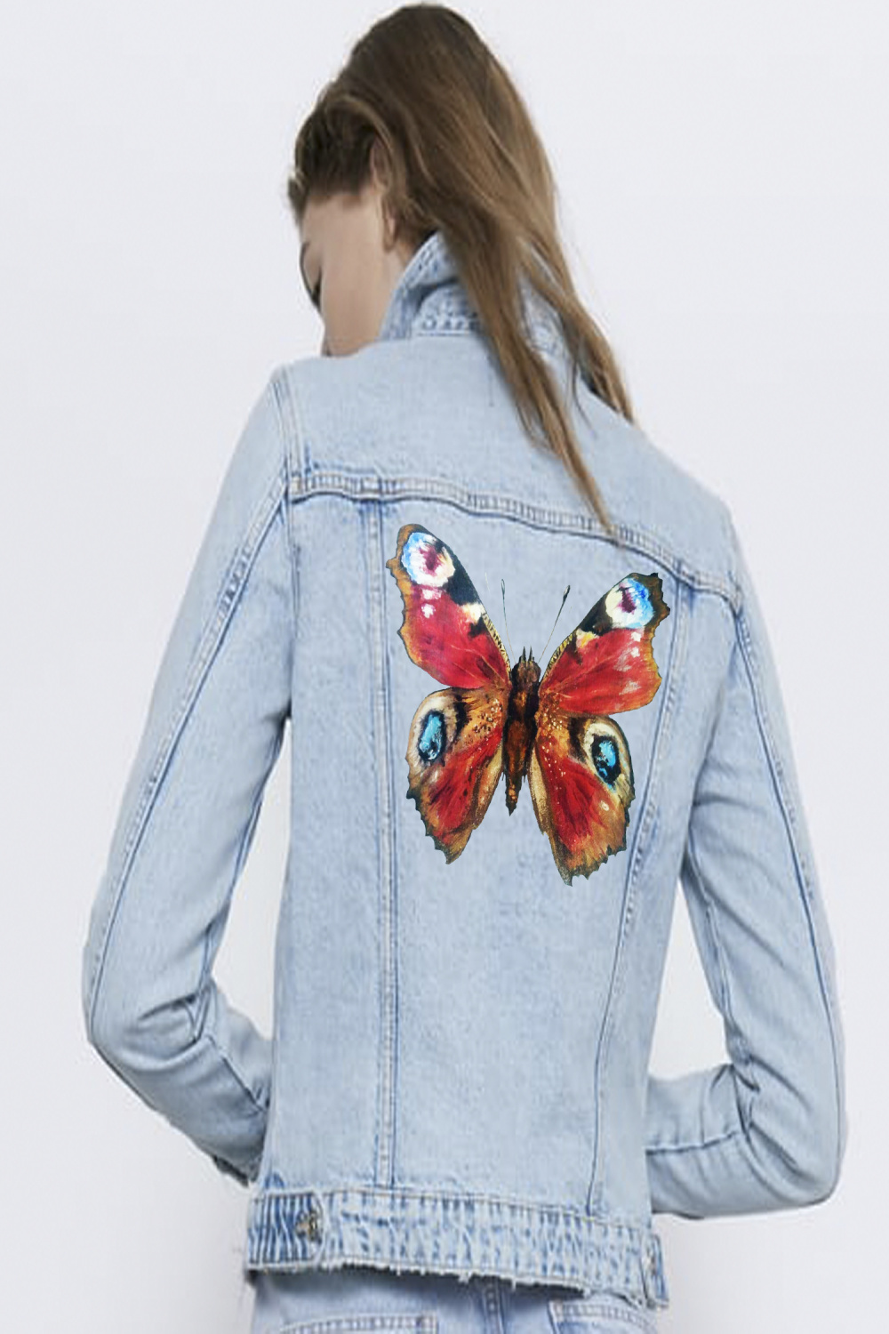 Custom hand painted denim jacket vest pet portrait