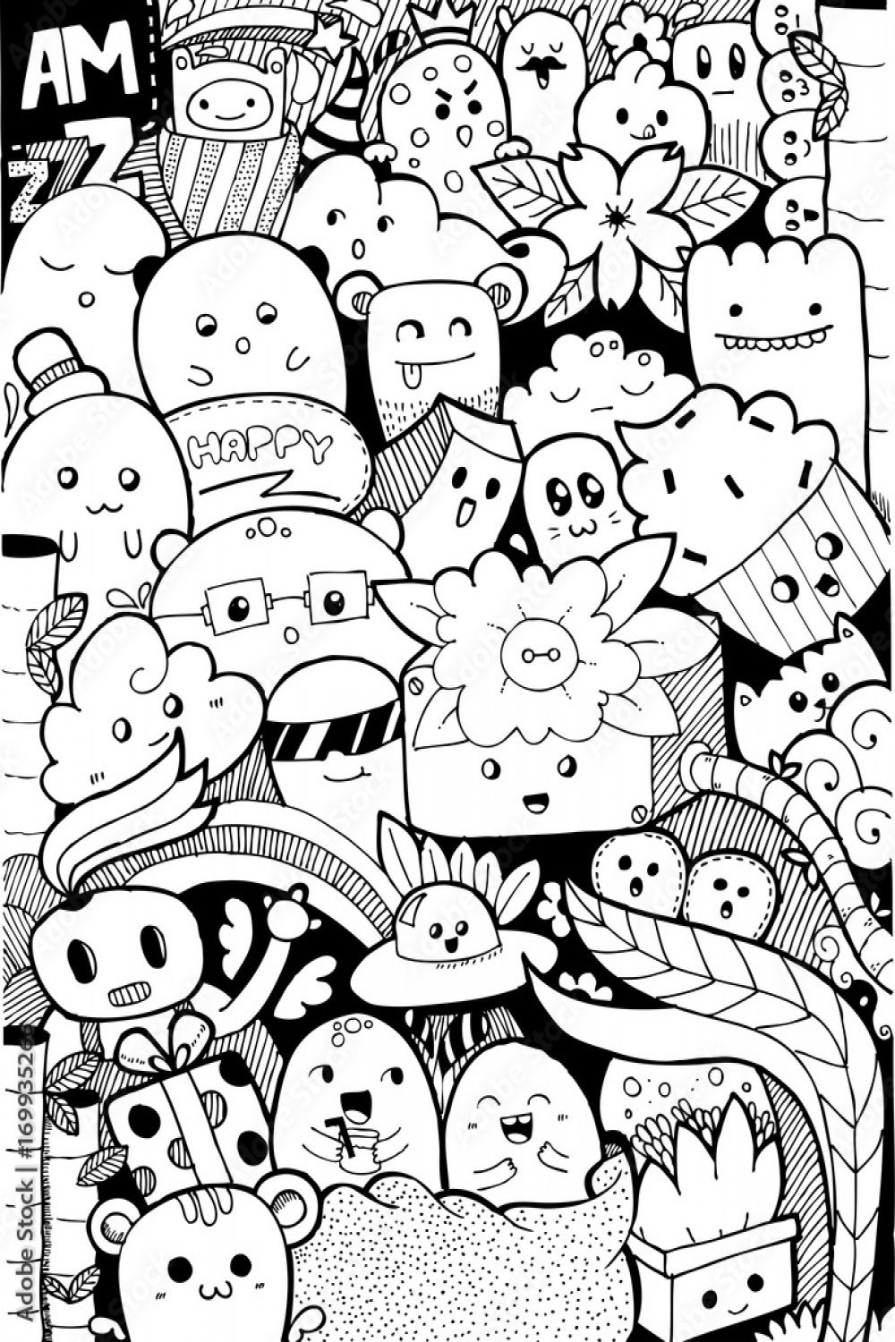 Cute Abstract Doodle Art Design Stock-Vektorgrafik  Adobe Stock
