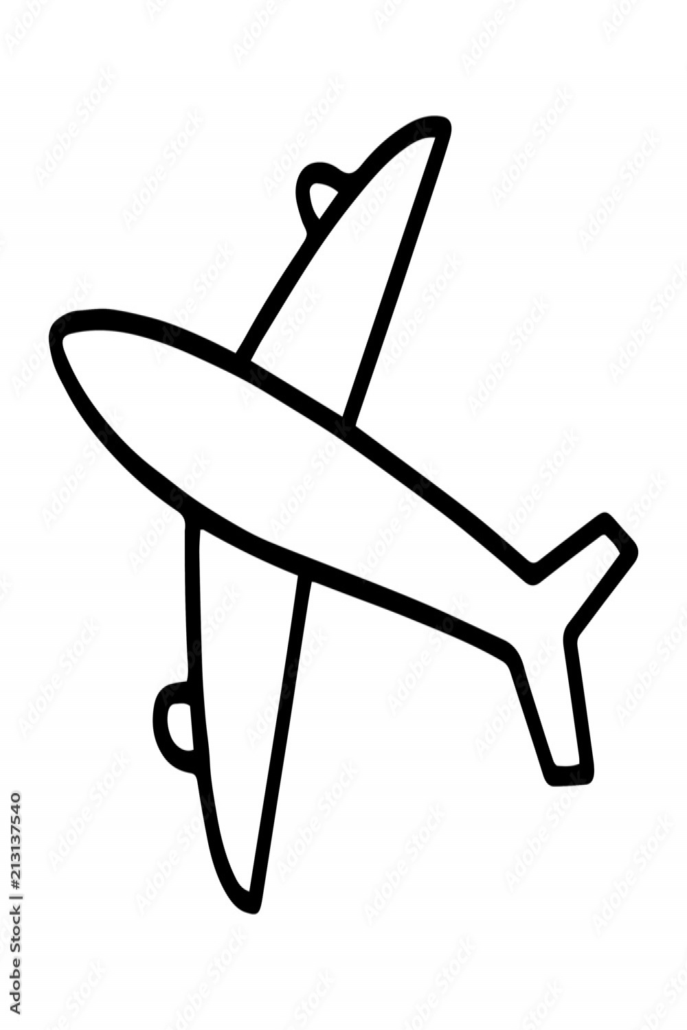 Cute airplane cartoon illustration isolated on white background