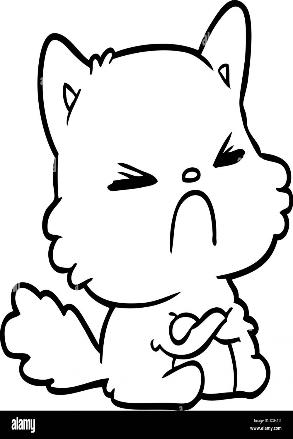Cute cartoon Angry cat Stock-Vektorgrafik - Alamy