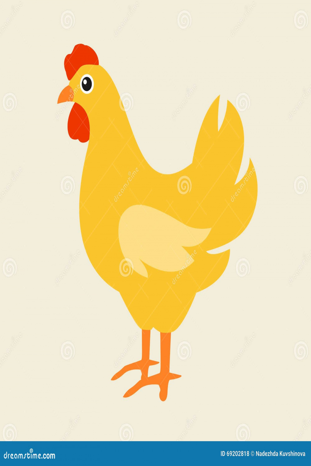 Cute Cartoon Chicken Vector Illustration