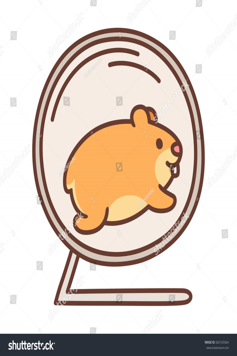 Cute Cartoon Hamster läuft im Hamsterrad