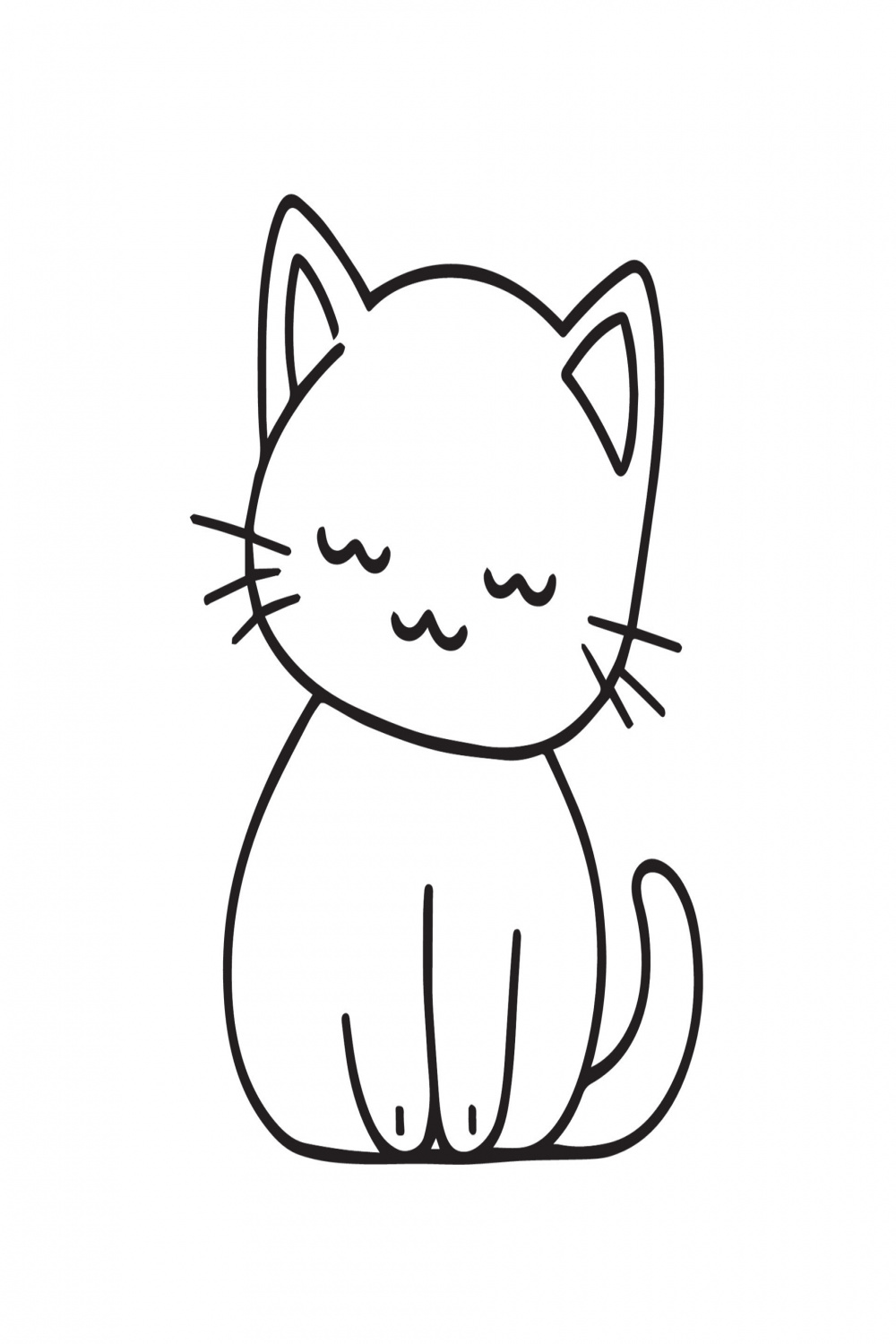 cute cat line art for drawing  Vector Art at Vecteezy