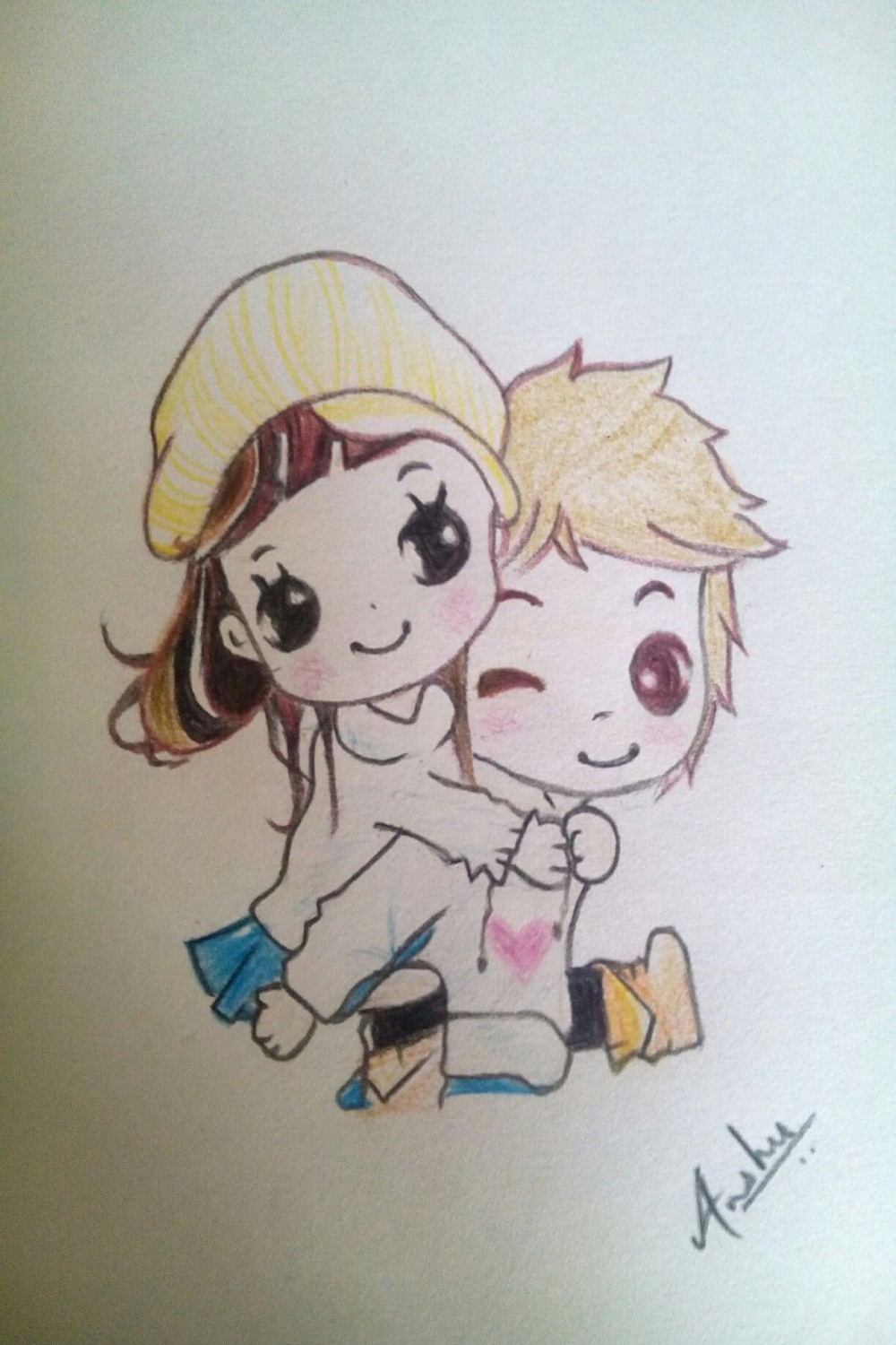 Cute couple cartoon sketch  Cute cartoon drawings, Cute couple