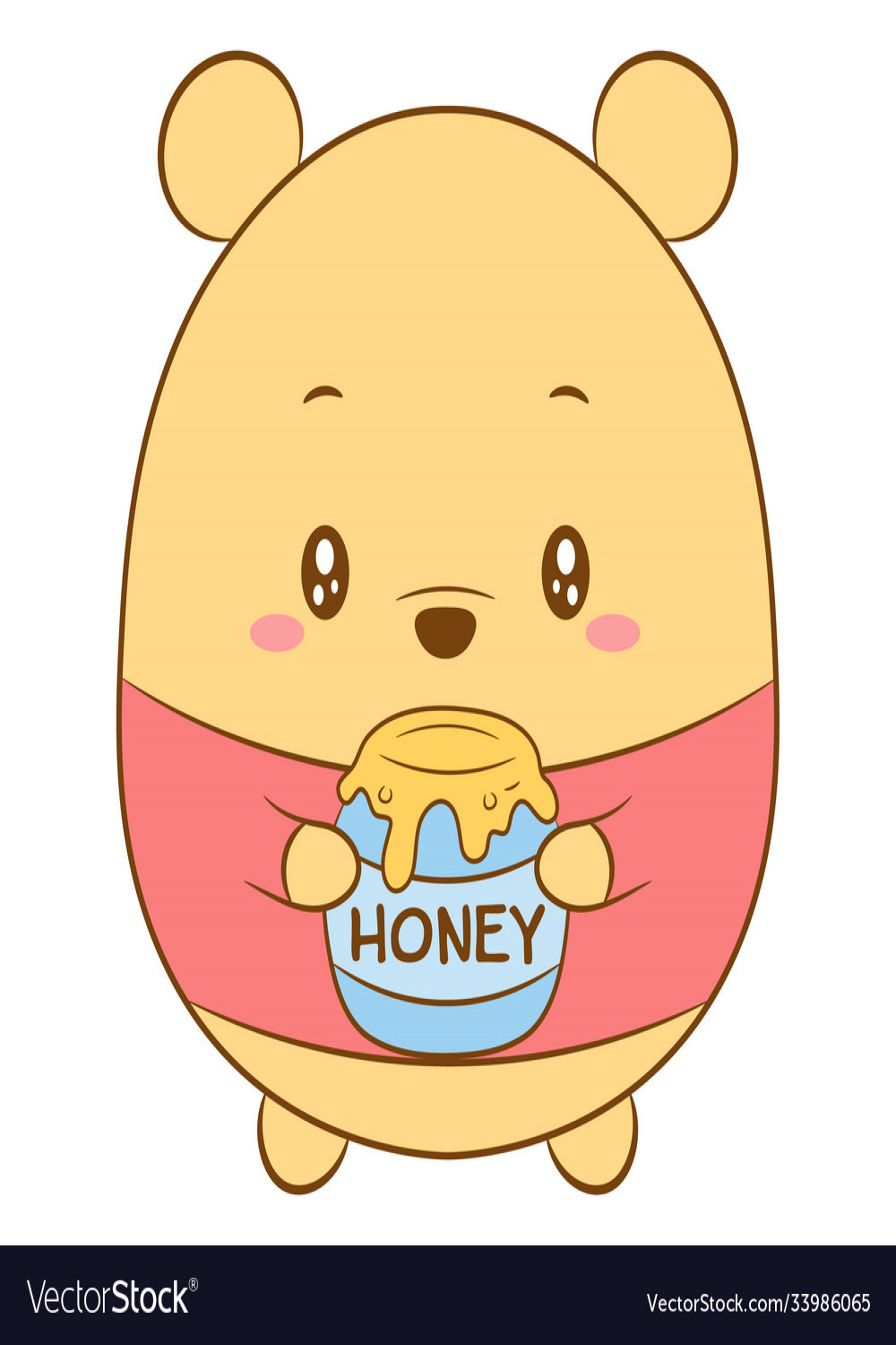 Cute drawing winnie pooh bear Royalty Free Vector Image