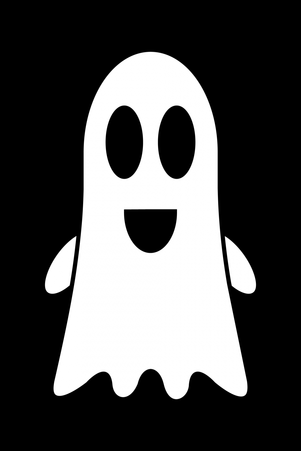 Cute ghosts outline doodle cartoon illustration