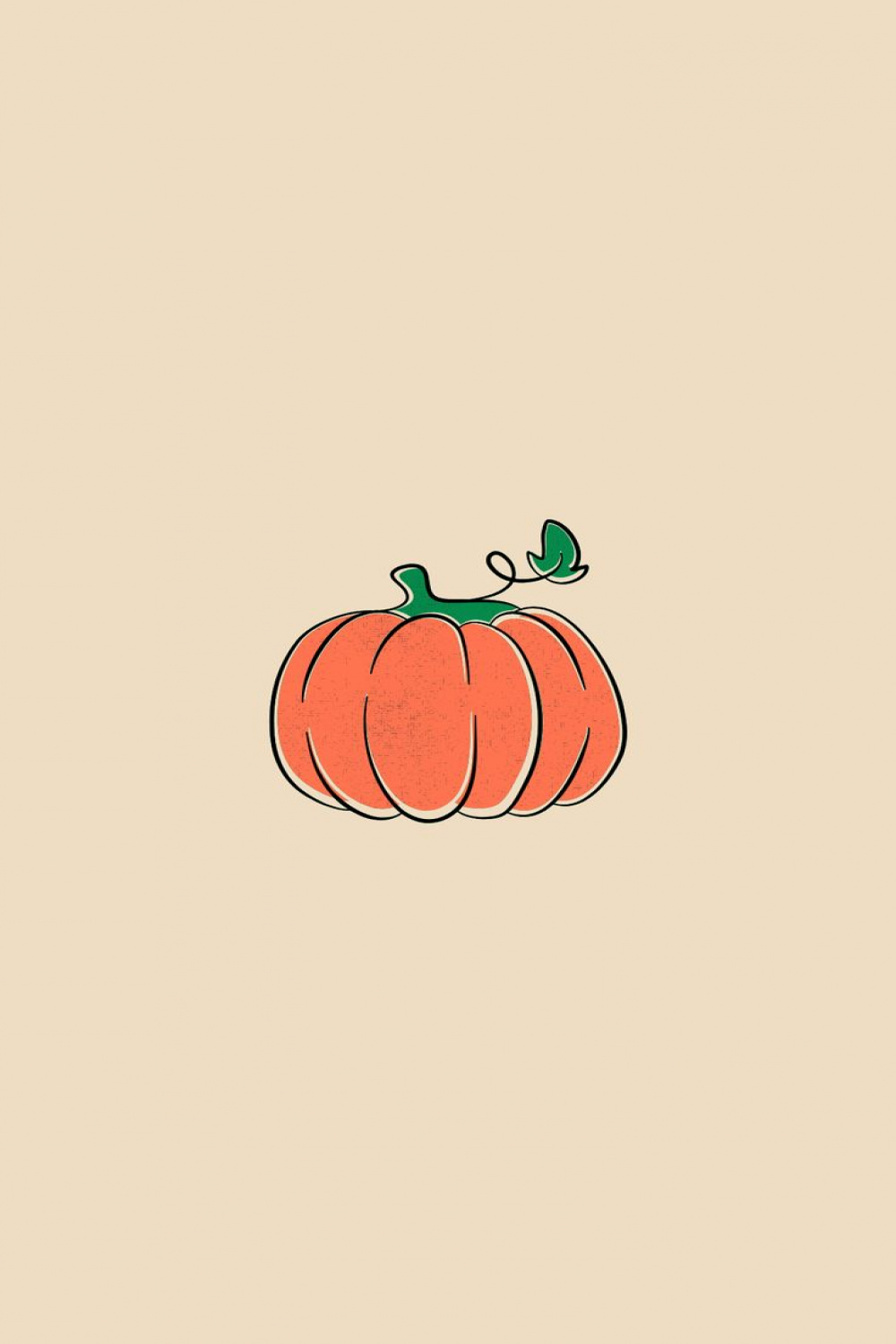 Cute Halloween Phone Wallpapers 🎃 Orange Sketch Pumpkin Lock