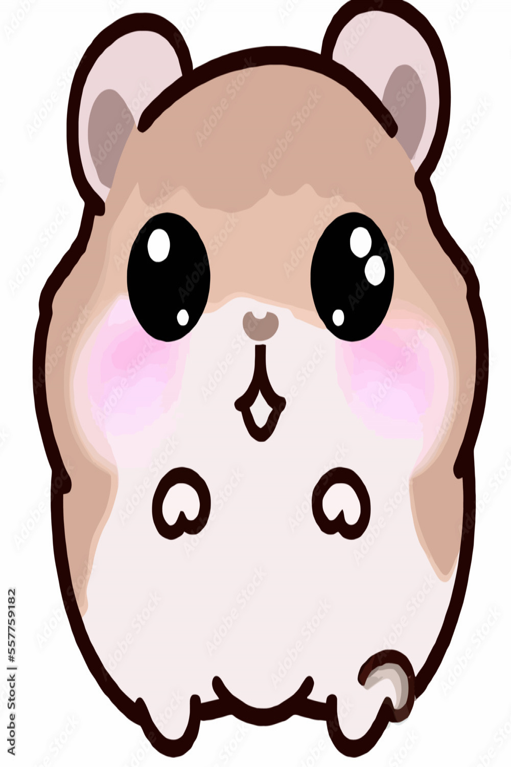 Cute Hamster illustration Hamster kawaii chibi vector drawing