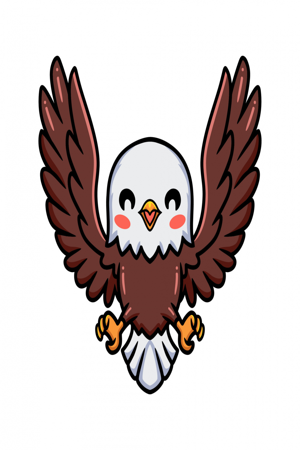 Cute little eagle cartoon flying  Vector Art at Vecteezy