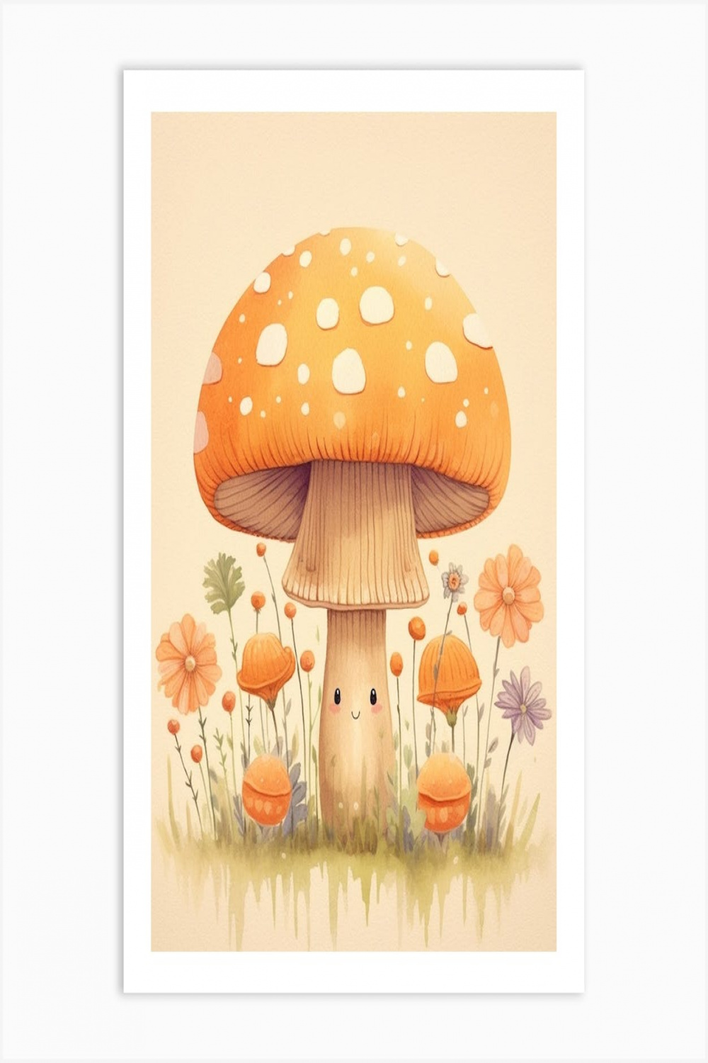 Cute Mushroom Nursery  Art Print