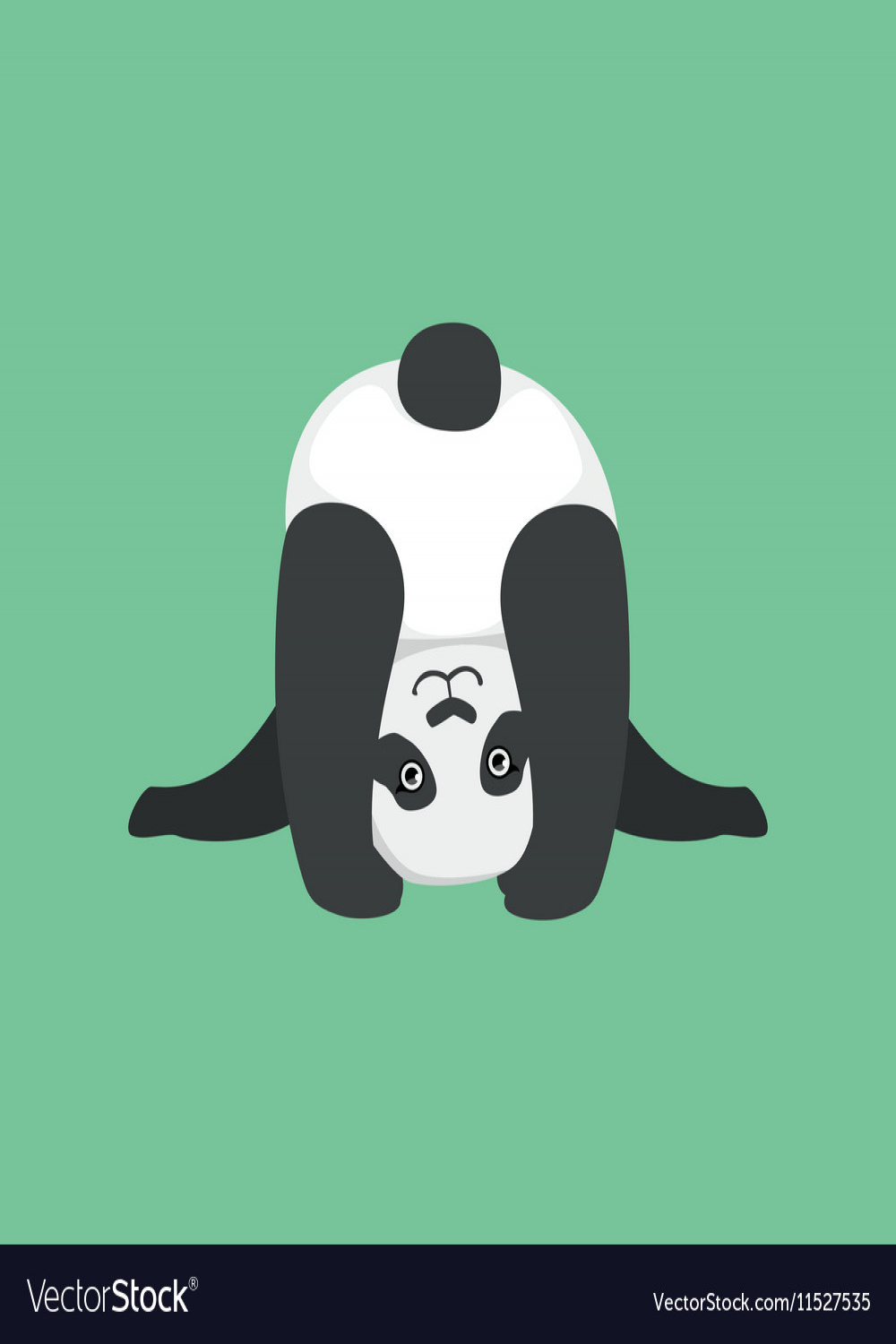 Cute panda character looking upside down Vector Image