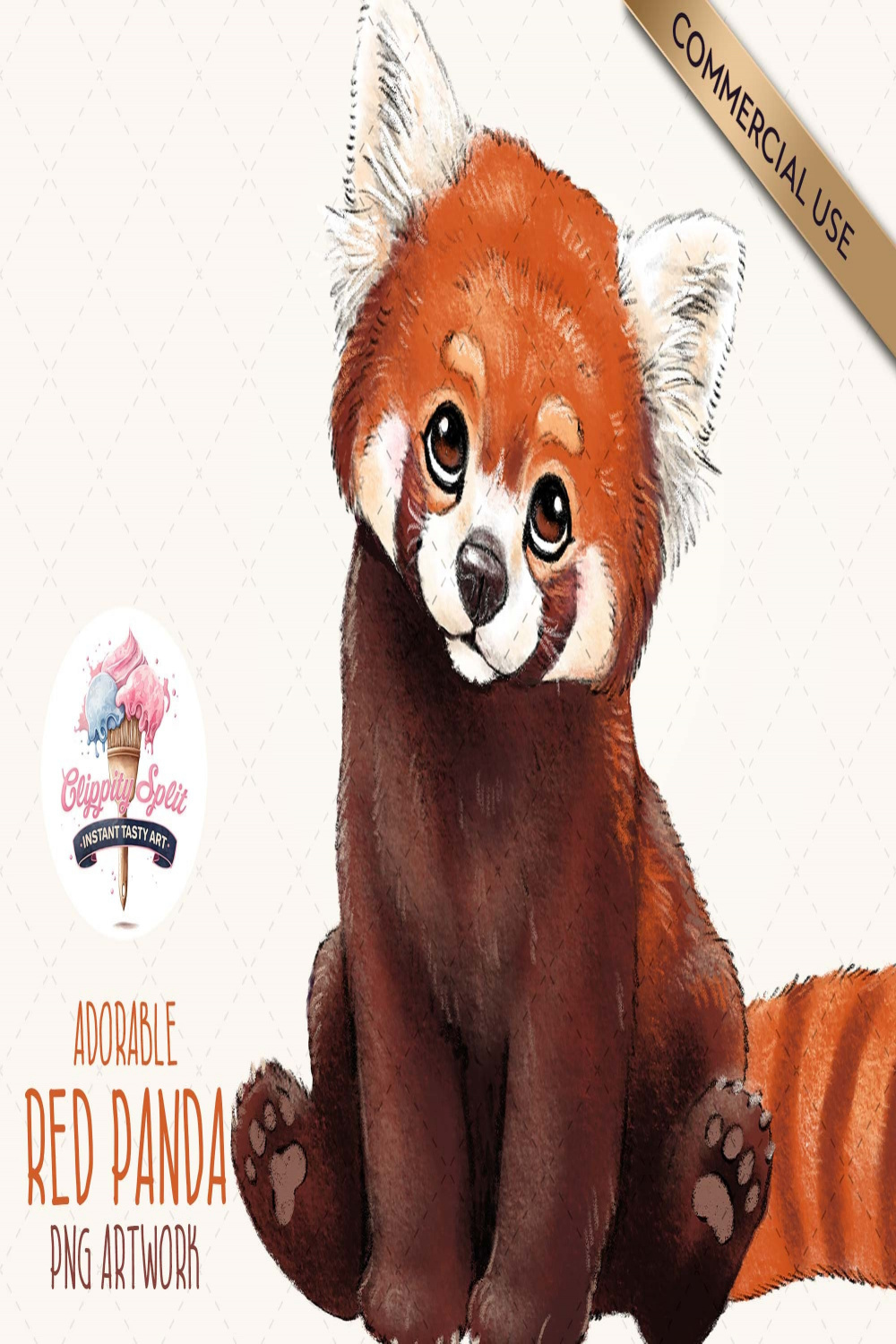 Cute Red Panda Clipart, Adorable Red Panda PNG Illustration, Red