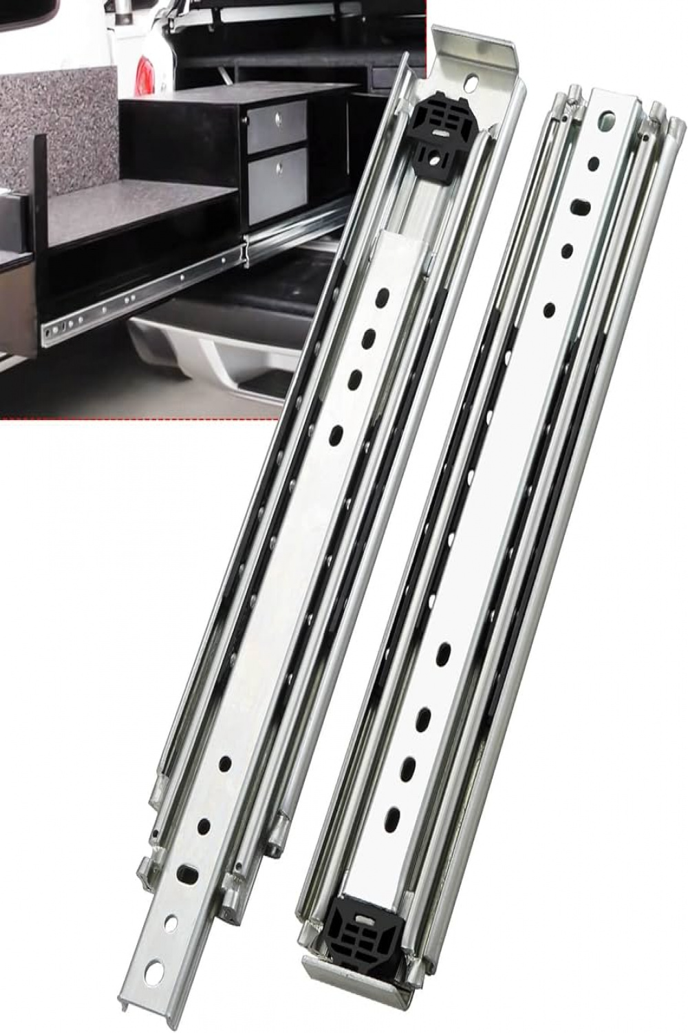 CXHIIA Heavy Duty Drawer Slides , Ball Bearing Full Extension mm Drawer  Slide Rails Duty kg Load Capacity, Drawer Slides Side Mount  Pair