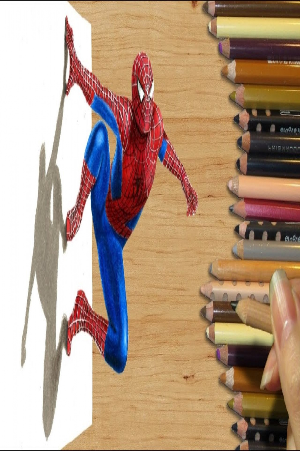 D Colored Pencil Drawing: Spider-Man - Speed Draw  Jasmina Susak