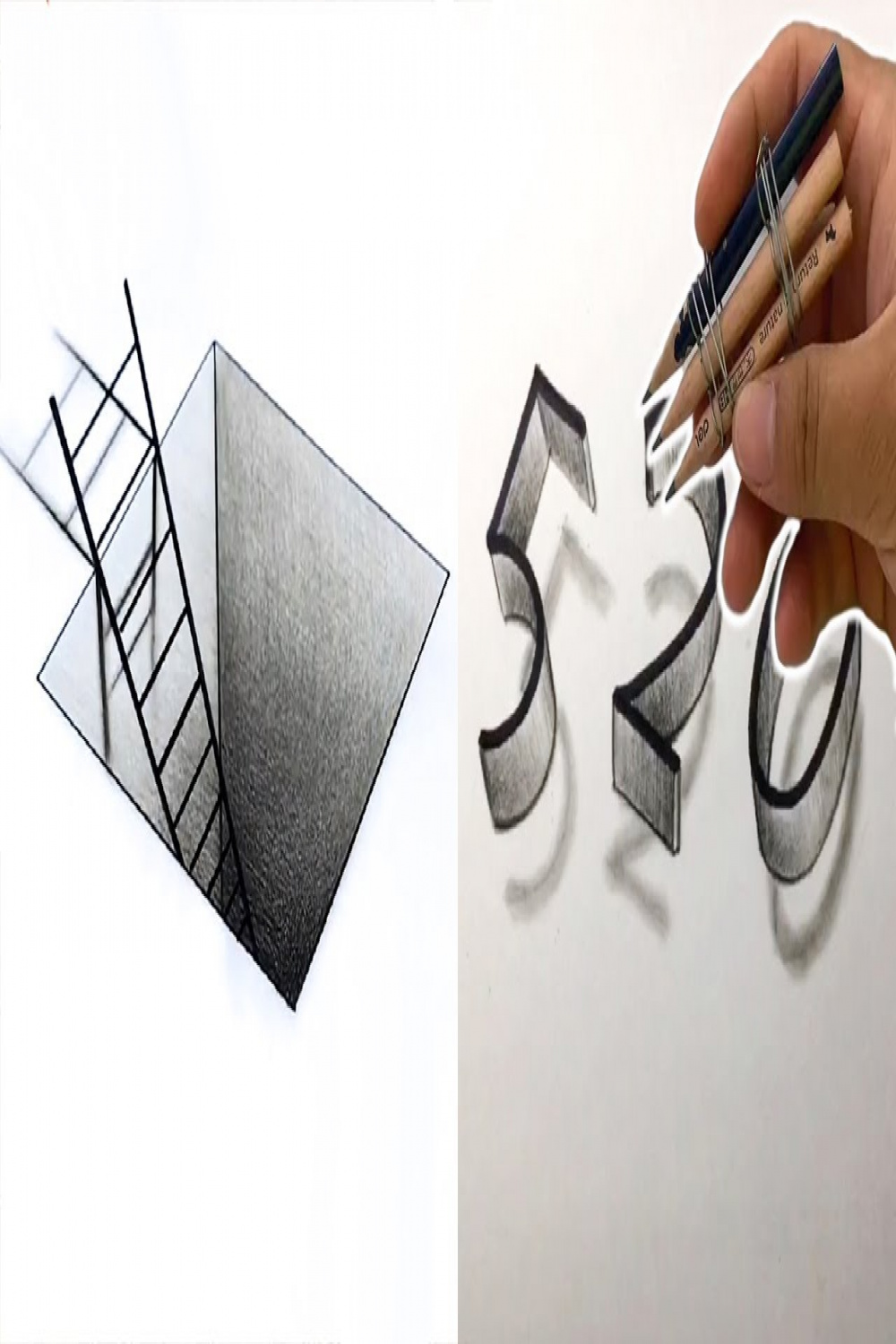 D Drawing Tricks. How to DRAW D ILLUSION on PAPER