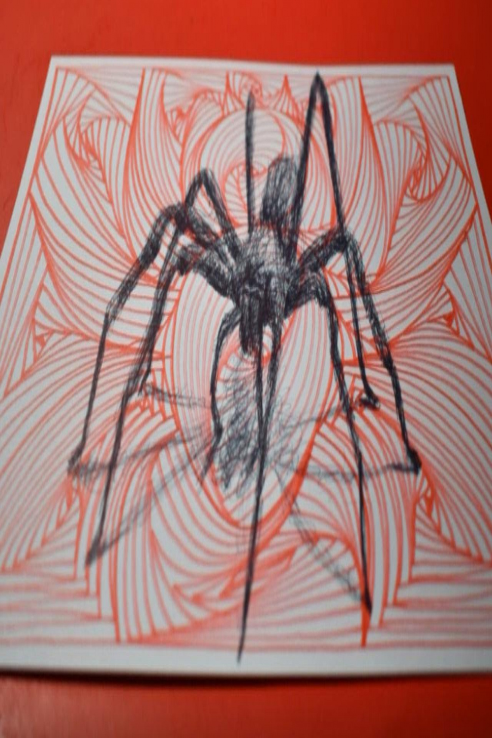 D Spider Spiral Drawing  Anamorphic Trick Art / Cool Optical Illusion /  Satisfying & Relaxing