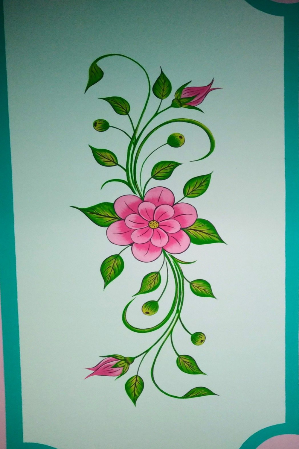 d wall painting  Flower drawing design, Flower drawing, Book art diy