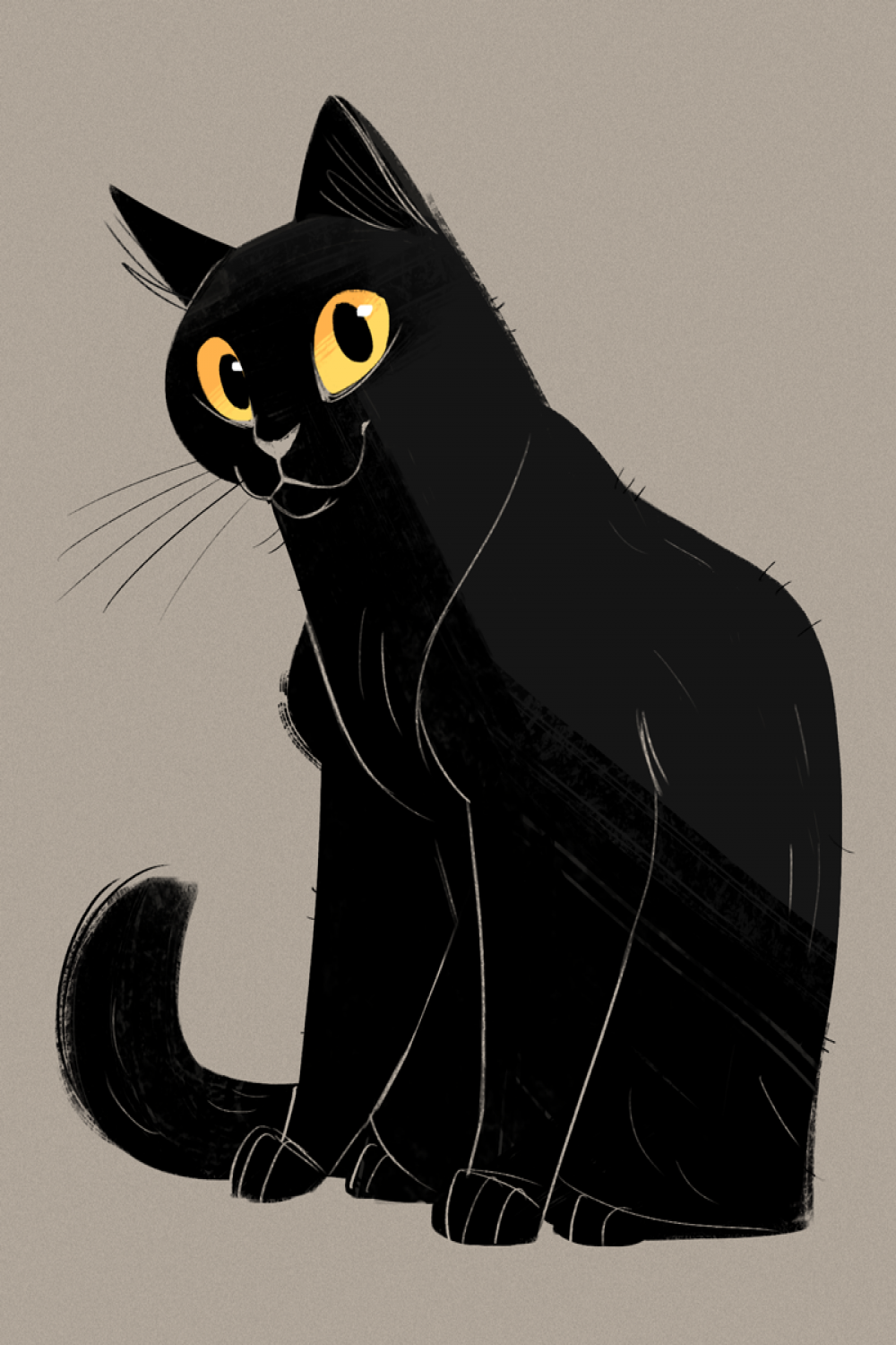 Daily Cat Drawings — : Black Cat A co-worker let me know it was