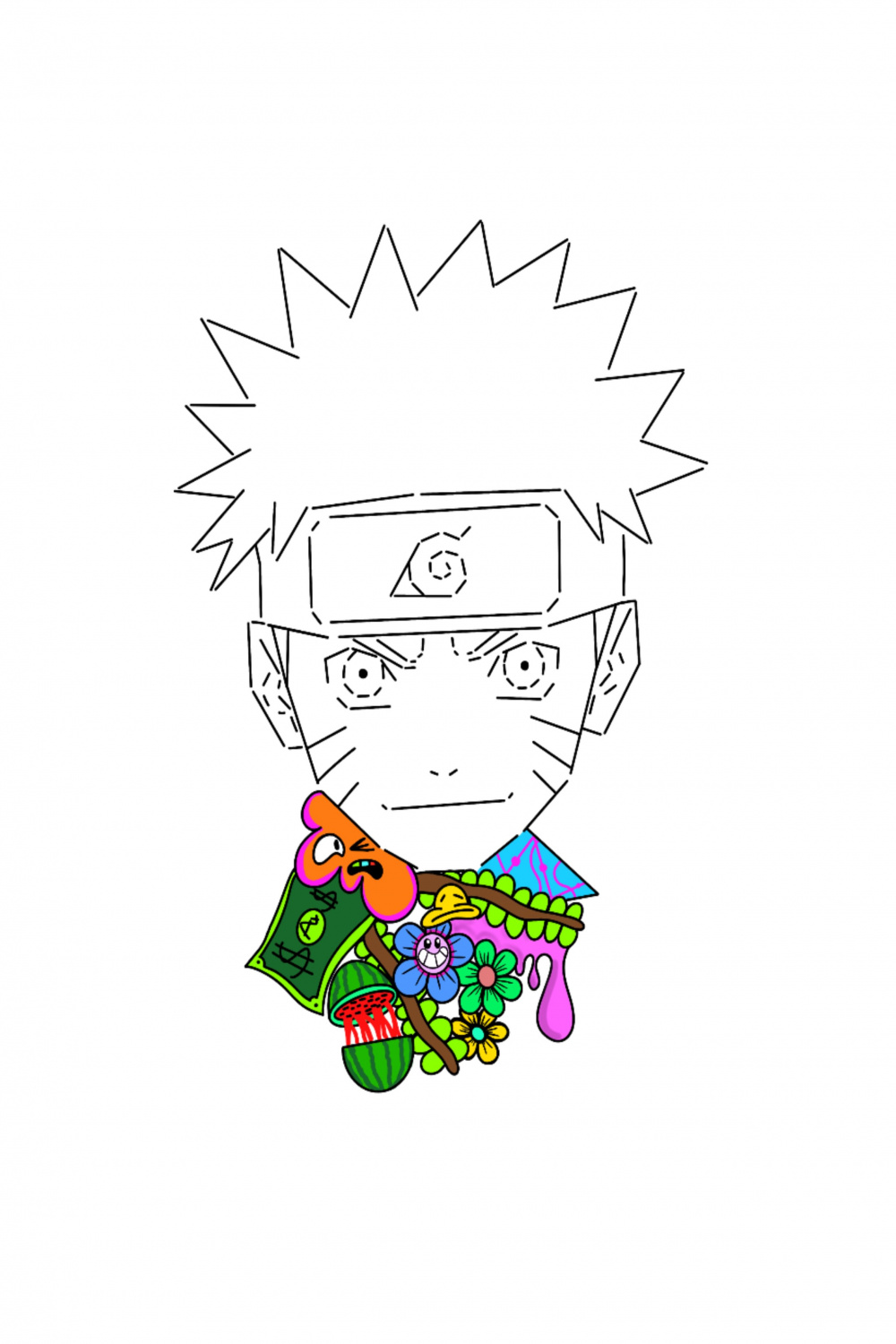 digitale Zeichnung Anime Doodle Lineart