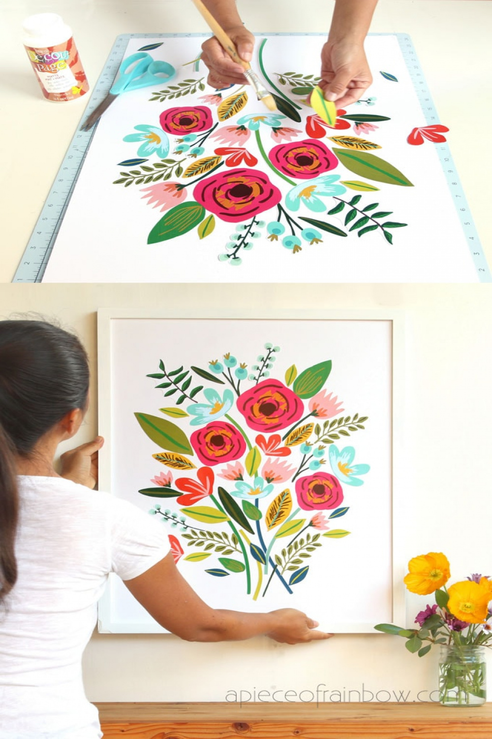 DIY Beautiful Large Wall Art $ &  hour! - A Piece Of Rainbow