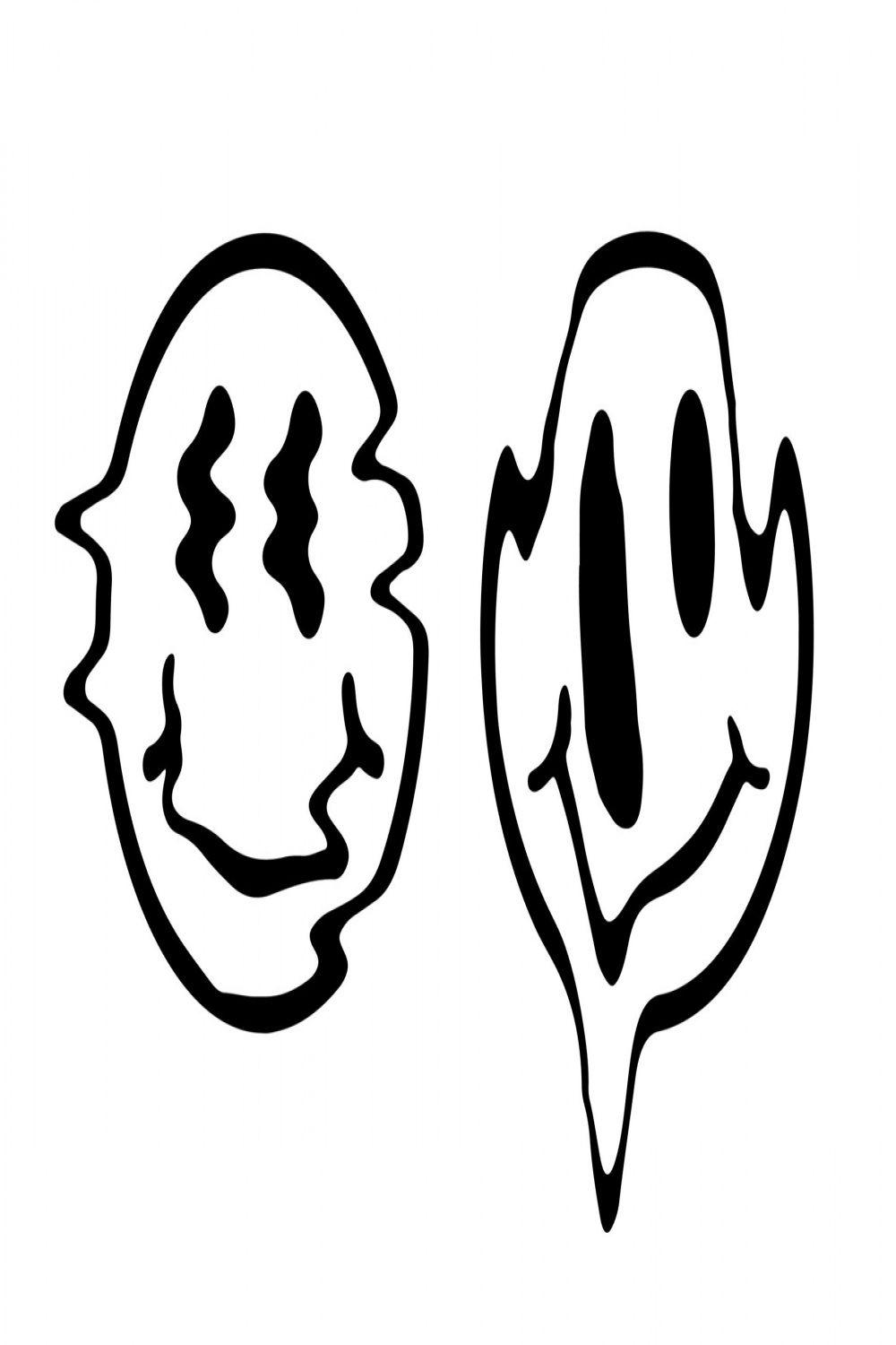 Doodle floated smiling faces