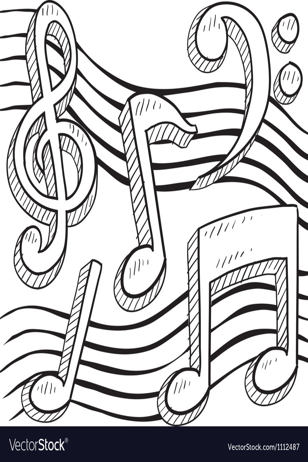 Doodle music notes Royalty Free Vector Image - VectorStock