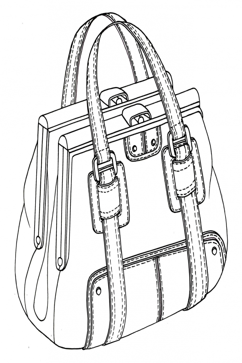 Double framed Pumpkin bag design by Emily O