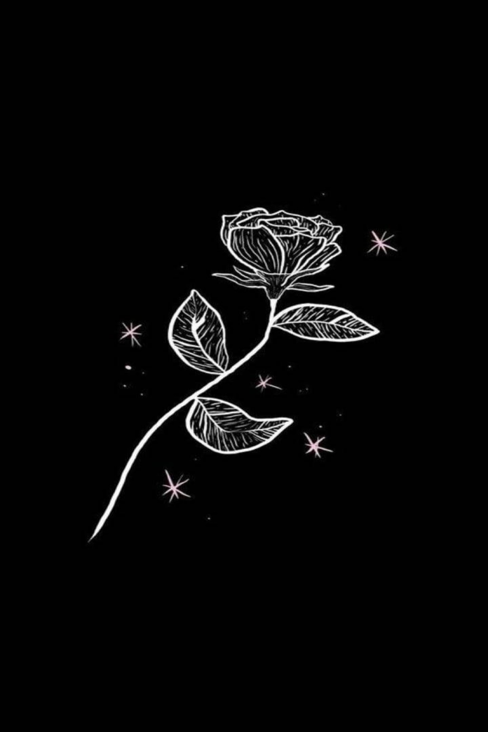 Download Black And White Rose Aesthetic Sketches Wallpaper