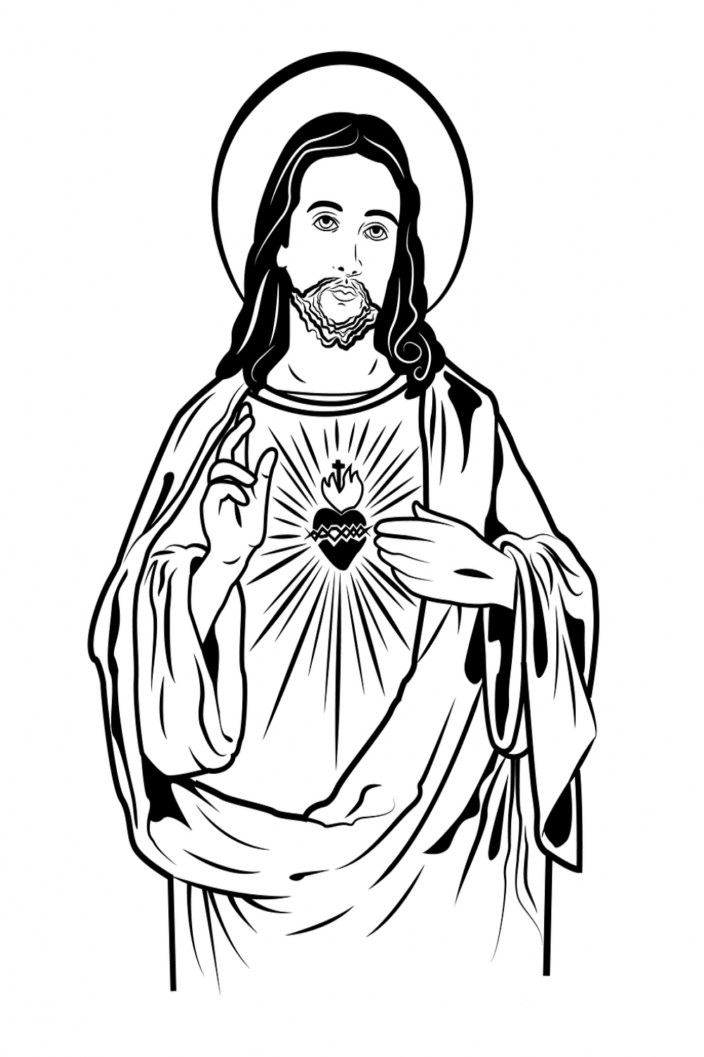Download Sacred Heart Jesus Royalty-Free Stock Illustration Image