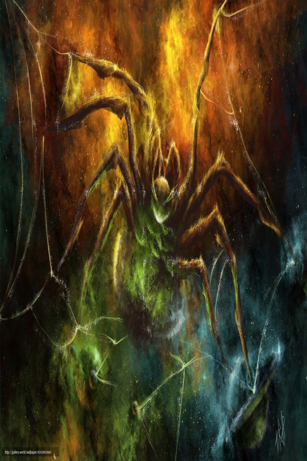 Download wallpaper Art, spider, giant, space free desktop