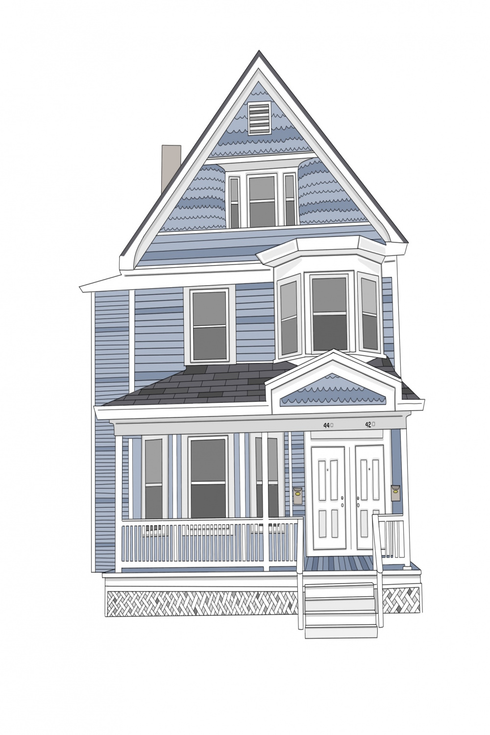 draw custom house digital illustration