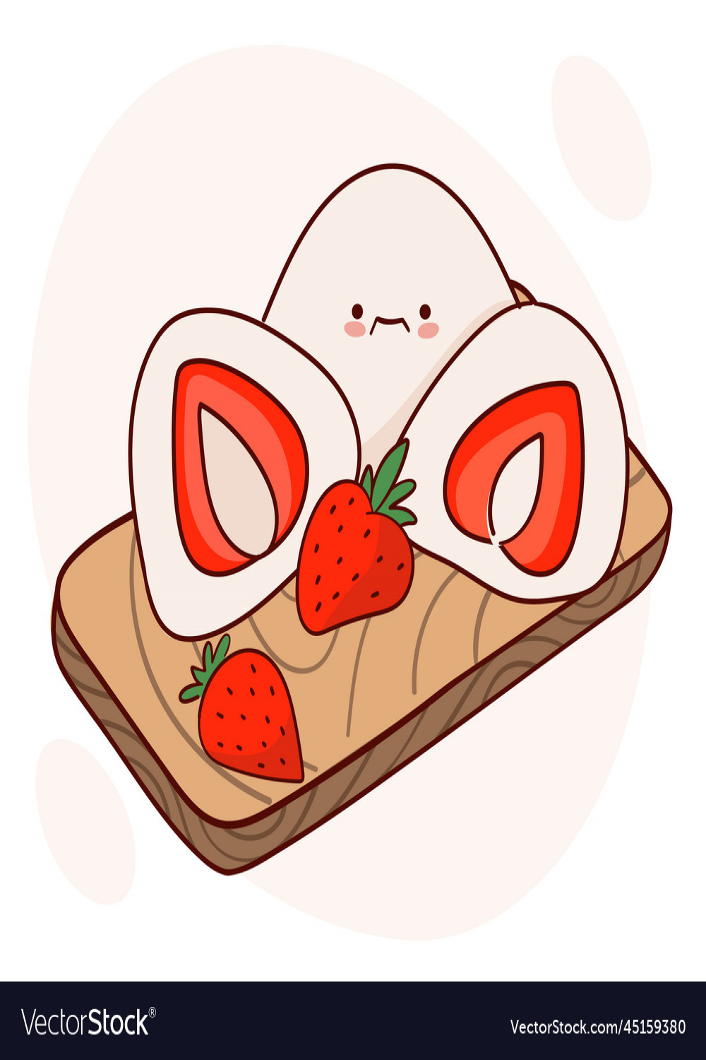 Draw cute kawaii japan tradition sweet mochi Vector Image