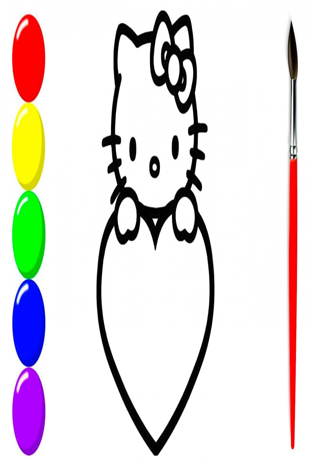 Draw Hello Kitty with Love Hearts  Easy Drawing Tutorial  Learning to  draw  Draw Easy