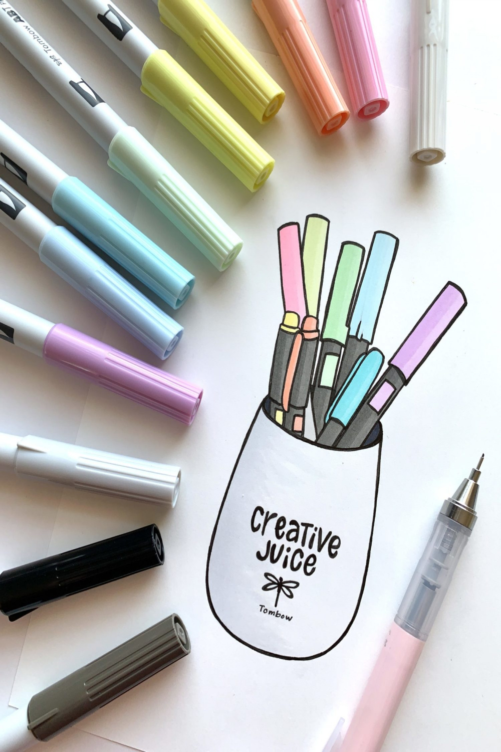 Drawing a Cup Full of Markers - Tombow USA Blog