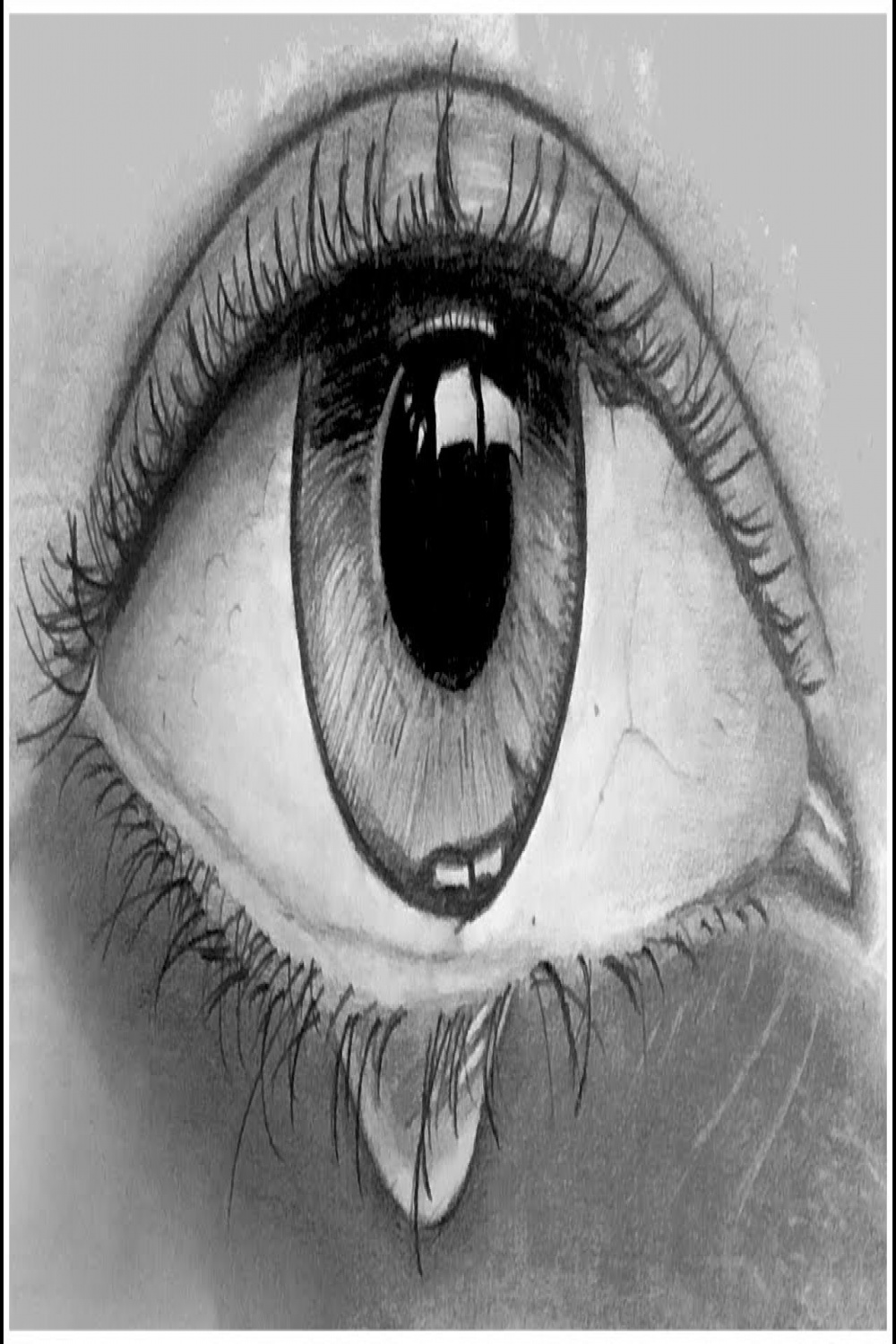Drawing an eye with tears - How to draw and shade an eye