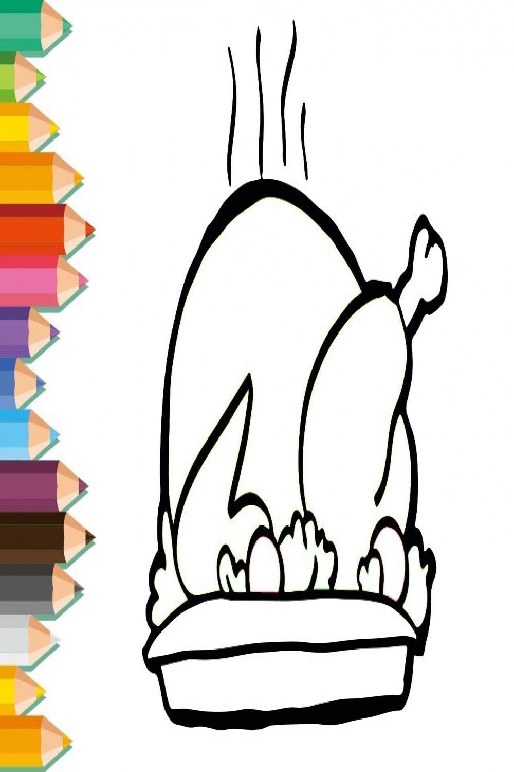 Drawing and Coloring a Roasted Chicken - Super Easy  Lovely Kids
