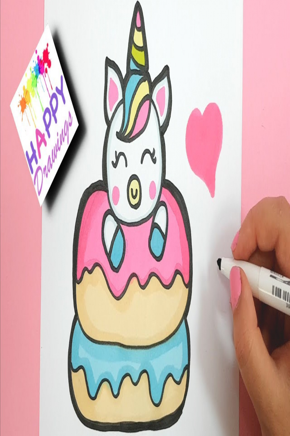 Drawing And Painting : How to Draw Cute Unicorn - LEARN COLORS FOR KIDS