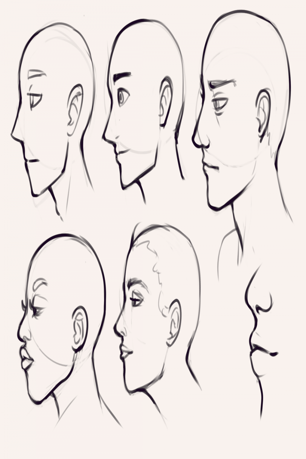 Drawing drill #: Expressions, hands, torsos, profiles and