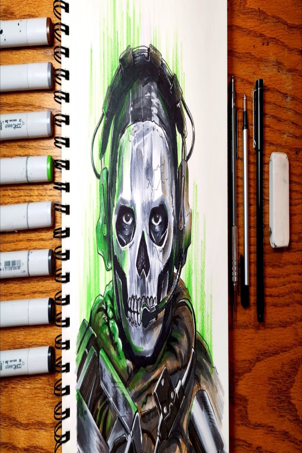 Drawing Ghost  Call of Duty: Modern Warfare  (Time-lapse) Art by Isaac