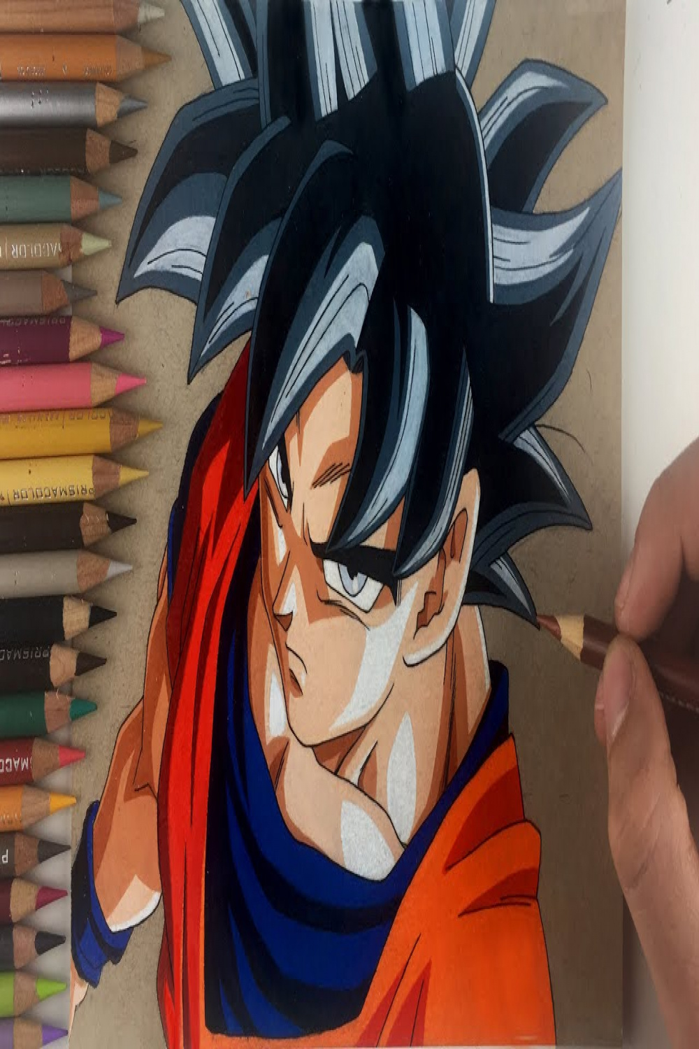 Drawing GOKU Ultra Instinct  Colored Pencils