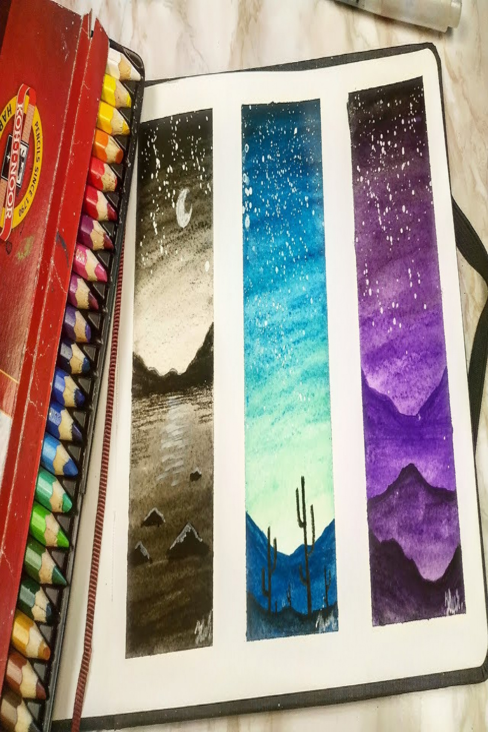 Drawing ideas with watercolor pencils beginners tutorial