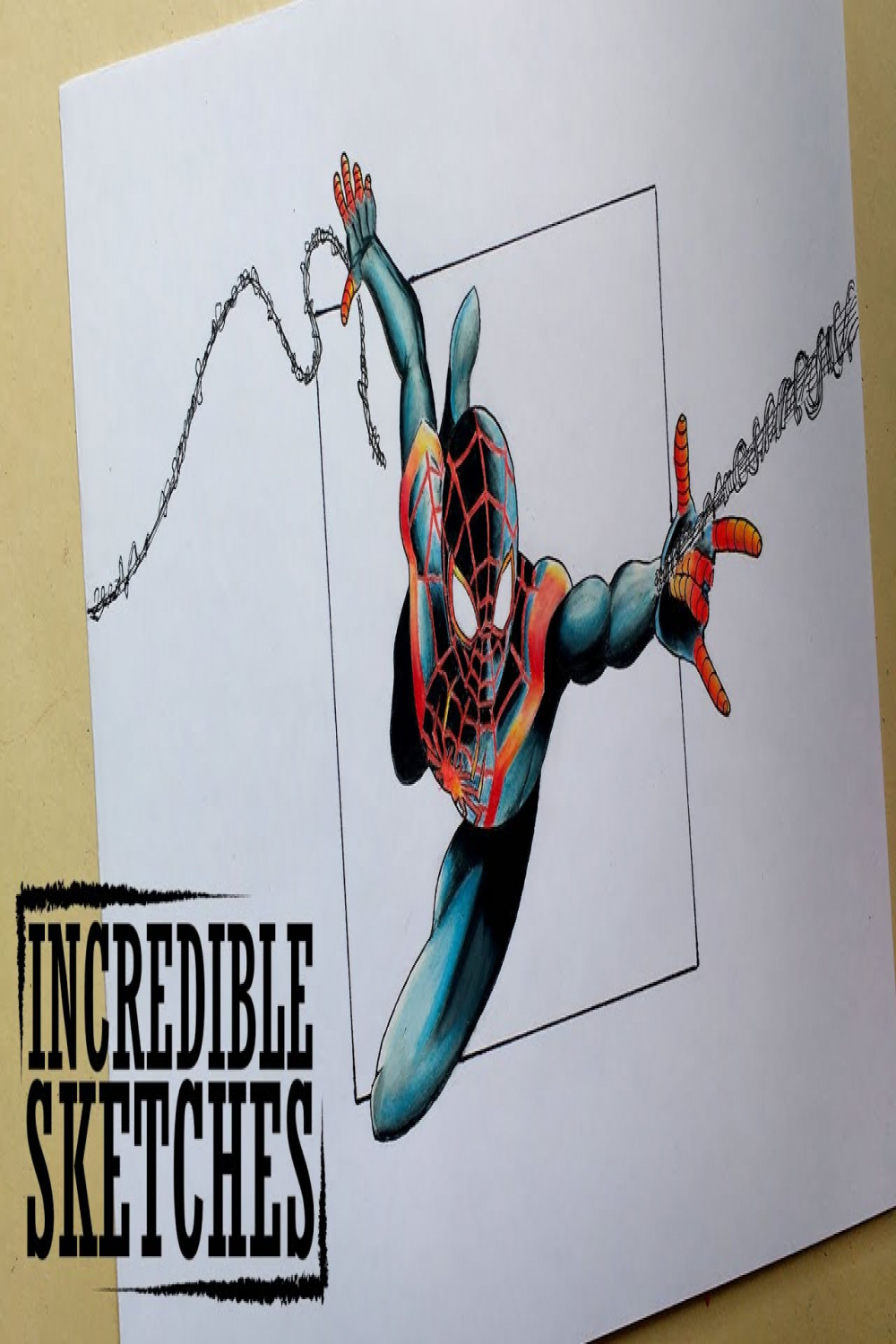 Drawing Ultimate Spider-man (Miles Morales)/Speed Drawing/[Incredible  Sketches]