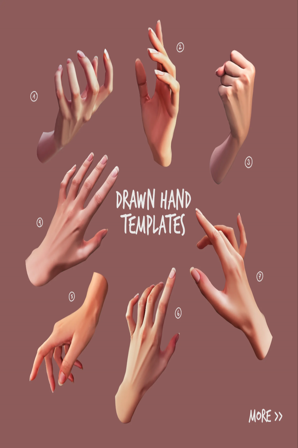 Drawn Hand Templates for Procreate and Photoshop  Hand