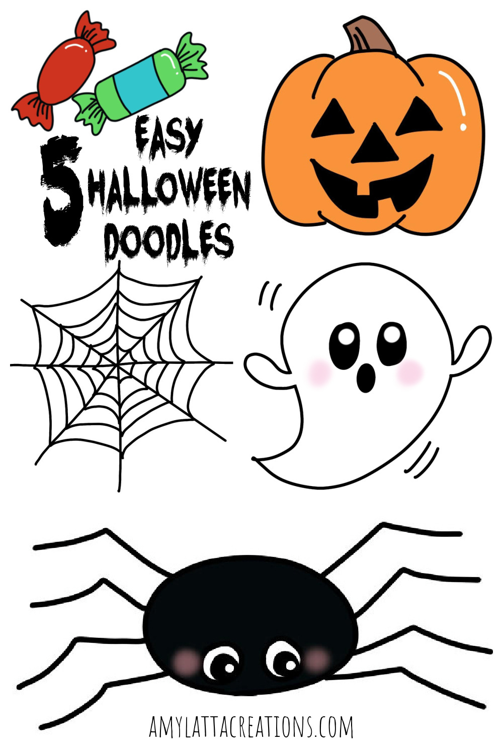 Easy Halloween Doodles Anyone Can Draw - Amy Latta Creations