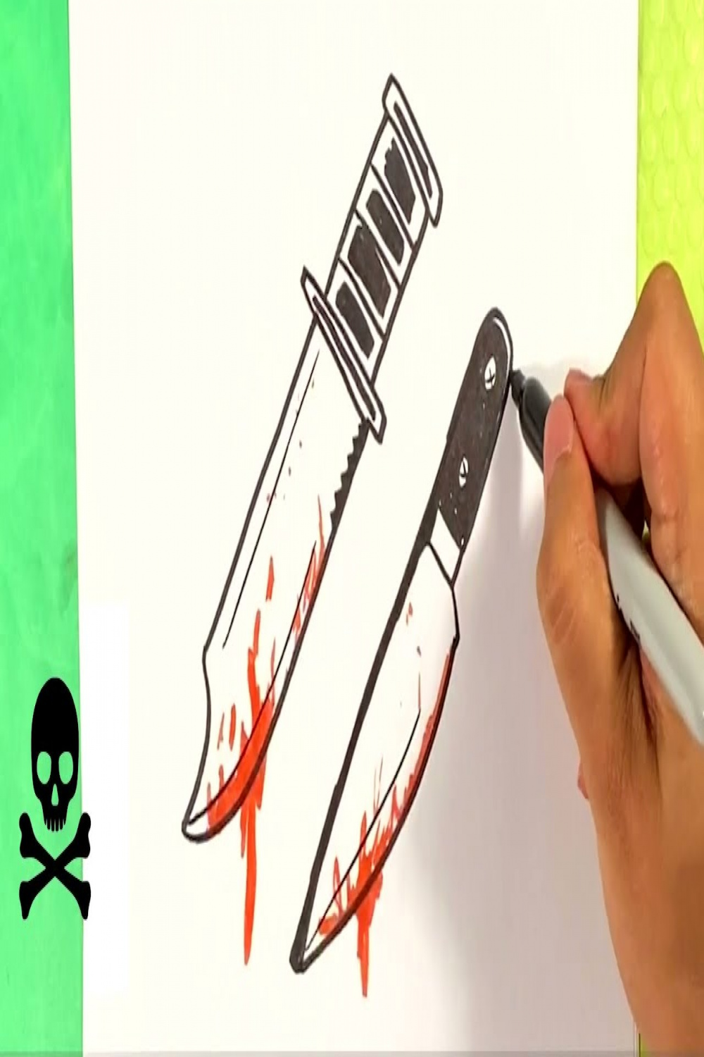 EASY How to Draw HALLOWEEN KNIVES