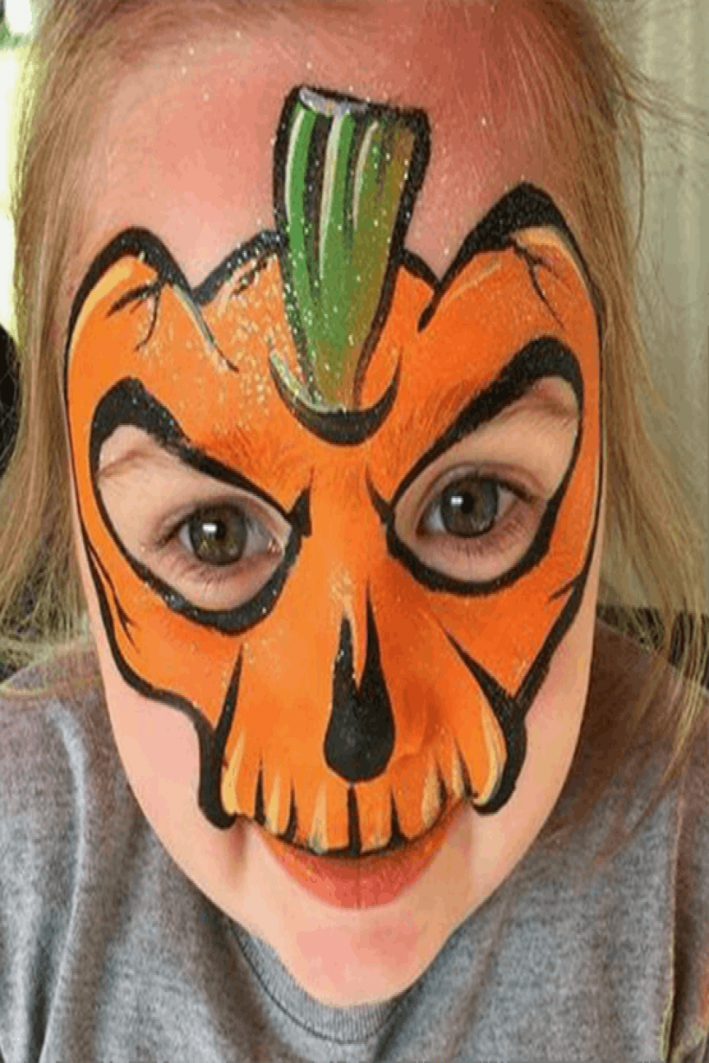 Easy kids pumpkin face paint ideas