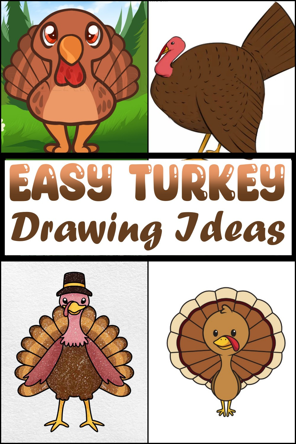 Easy Turkey Drawing Ideas For Bird Drawing Ideas